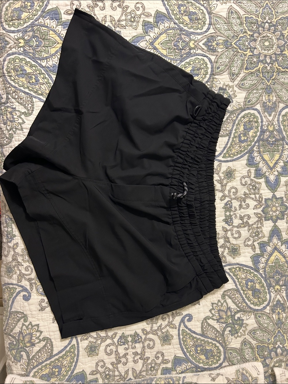 Women's Black Athletic Shorts with Elastic Waist